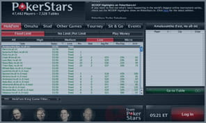 menu options and settings at pokerstars