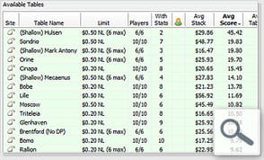 The new and optimized poker tracker table search feature