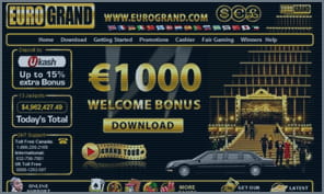 sign-up bonus offer at euro grand casino